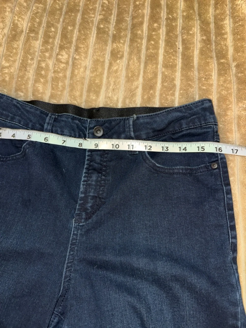 Signature Studio Women's Navy 5 Pocket STIRRUP Denim Blue Jeans Size 12 LN​